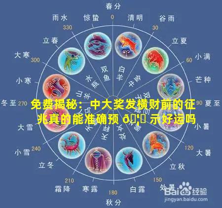 免费揭秘：中大奖发横财前的征兆真的能准确预 🦉 示好运吗